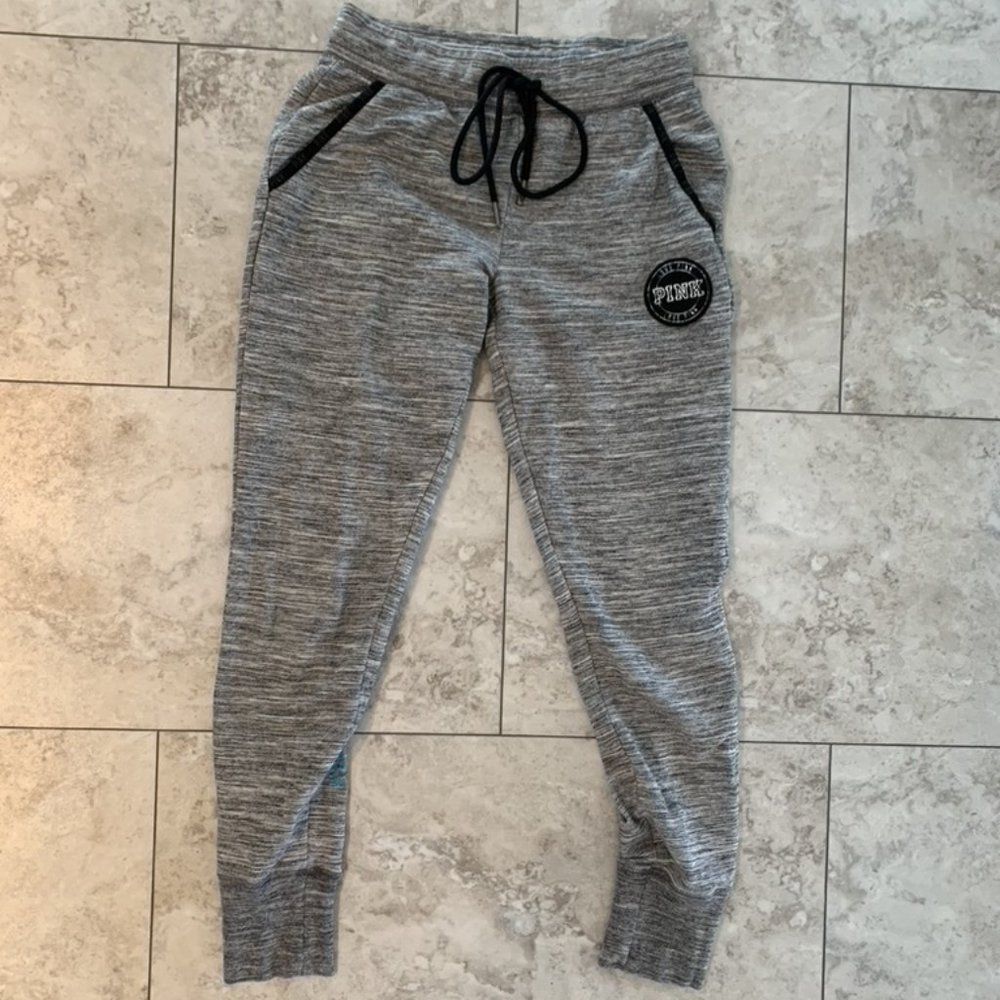 Pink joggers grey and white with cuff size XS
